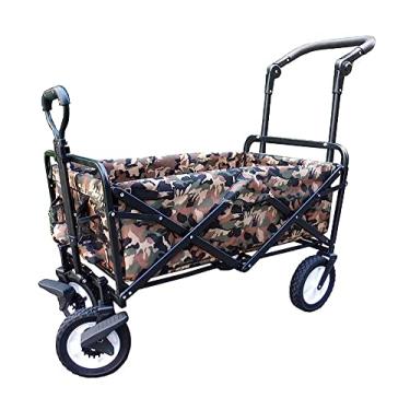 Imagem de Carrinhos, carrinho de jardim dobrável portátil carrinho de compras multifuncional para acampamento ao ar livre caminhão de tração de praia com 4 rodas, carga 80 kg hopeful