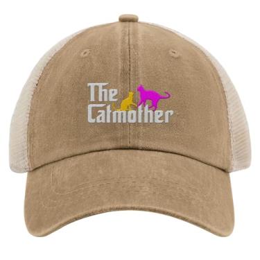 Imagem de Boné de beisebol The Catmother Trucker Hat para adolescentes retrô bordado snapback, Pigmento cáqui 02, Tamanho Único