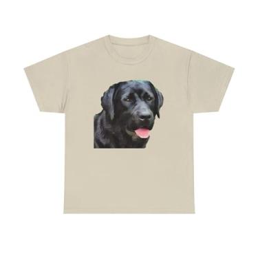 Imagem de Camiseta Labrador Retriever 'Rizzo' unissex de algodão pesado, Areia, XG