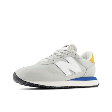 Imagem de New Balance Tênis masculino 237 V1, Cinza brilhante/branco/ouro universitário, 4