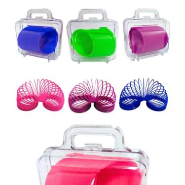 Imagem de Kit Brinquedo Infantil 10 Maleta Acessório + 20 Mola Maluca Neon Cores Lembrancinha Aniversario