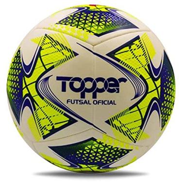 Imagem de Bola de Futsal Slick 22 Branco, Amarelo e Azul - Topper