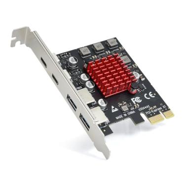 Imagem de ELUTENG Placa PCI Express PCIE para USB 10Gbps Max USB 2ª geração PCIE Cartão de Expansão USB C e USB A para Windows XP/7/8/8.1/10/Linux