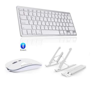 Imagem de Teclado Bluetooth + Mouse Bluetooth + Sup Ergonômico P/ Tablet A8 10.5