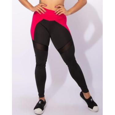 Imagem de Calça Legging Fitness Academia Feminina Cintura Alta Com Tela F7 NEW S