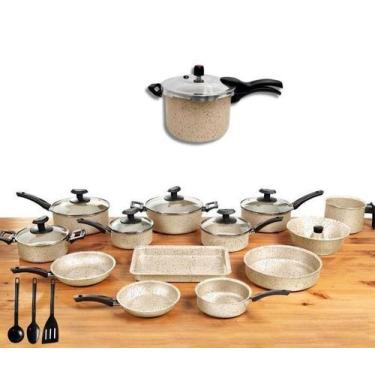 Imagem de Conjunto Panelas 17 Pc Antiaderente Panela Pressão 4,5L - Alumínio Imp