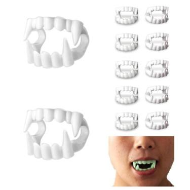 Imagem de Kit 50 Dentaduras Vampiro Dentes Dracula Acessorio Fantasia - Pais e f