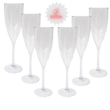Imagem de Kit Taça Champanhe Espumante Acrílico 180ml Transparente Premium - LSC