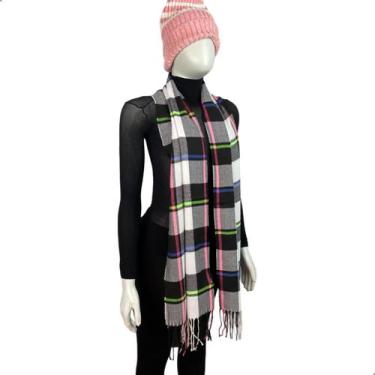 Imagem de Cachecol Echarpe Manta Xale Lenço Inverno 170cm Xadrez Unissex - Daruj