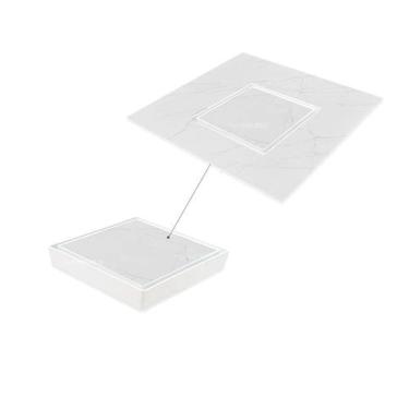 Imagem de Ralo Invisível 10x10 Branco Banheiro modelo Porcelanato Colar Piso - F