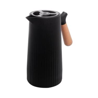 Imagem de Garrafa Térmica Para Café Chá Cabo Madeira 1l Preto - Wolff, 1L, Preto