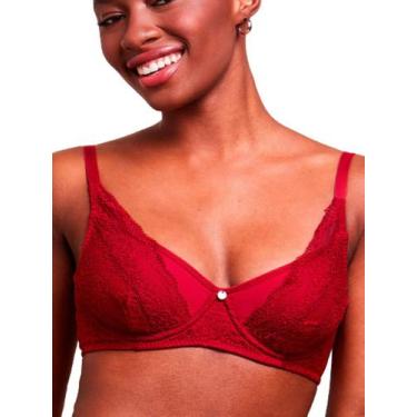 Imagem de Sutiã com Aro e sem Bojo Bonjour  B 241120 Taça B, Vermelho, 50
