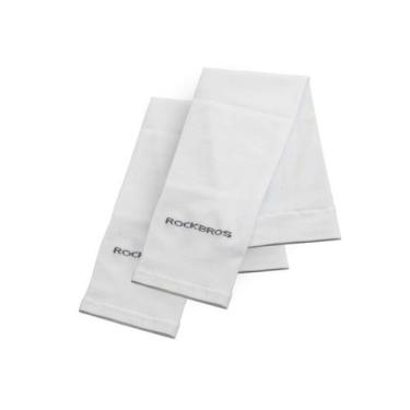 Imagem de Manguito Branco Vôlei Corrida Bicicleta Proteção Uv Unissex RockBros X