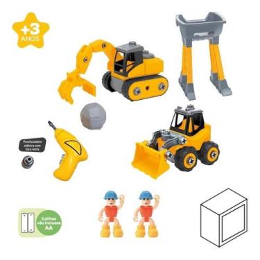 Imagem de Kit Construção Delux  Trator E Caminhão Zoop Toys Zp00425