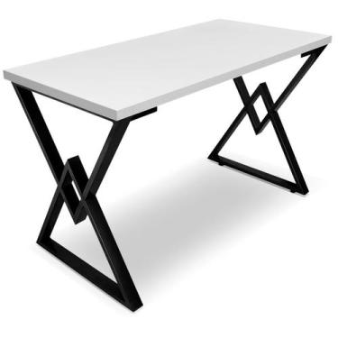 Imagem de Mesa P/ Escritório Jantar Gamer Ouro 1,00x0,60 Em Aço Tampo Em Madeira