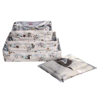 Imagem de Kit Conjunto Viagem Organizador 4 Unidades Bolsas Portátil PVC Imperme