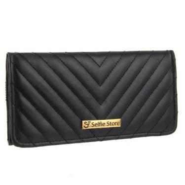 Imagem de Carteira Feminina de Mão com Porta Cartões Costuras Moderna - Fierre, 