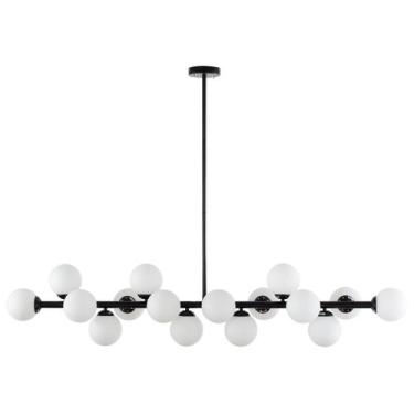 Imagem de Luminária Pendente Lustre Jabuticaba Moon Preto Com Bolas Globos Esfer