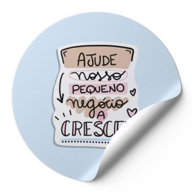 Imagem de 120 Etiquetas Auto Colante Adesivos Redondos Ajude Nosso Pequeno Negóc