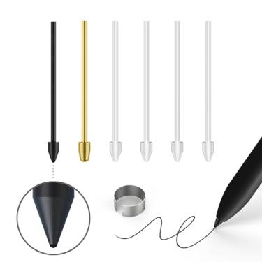 Imagem de NWANTF Pontas de substituição macias/de metal para Samsung Galaxy Tab S9/S9FE+/S9 Ultra/S8/S8+/S8 Ultra/S7/S7 FE/S6/S6 Lite/S22/S23/S24 Ultra S, plástico + cobre + pontas/pontas de titânio + clipe +