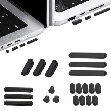 Imagem de Conjunto de 28 peças para MacBook Pro 14/MacBook Pro 16 polegadas M4 M3 M2 M1 Pro/Max 2023 2021(A2779/A2442/A2780/A2485), plugue antipoeira para HDMI, Thunderbolt, SD, porta de carregador e fone de