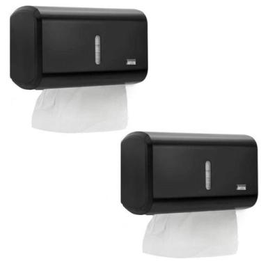 Imagem de Kit 2 Unidades Dispenser Toalheiro Premisse Urban Compacto Preto