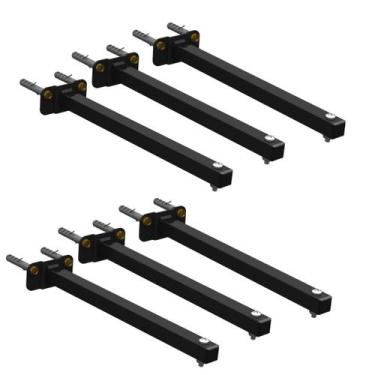 Imagem de Kit 06 Suportes De Refletor Led Haste Parede Fachada Banner Iluminação