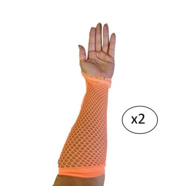 Imagem de Kit 2un Fantasia Luva arrastão longa Laranja 20cm- Par - Lynx 