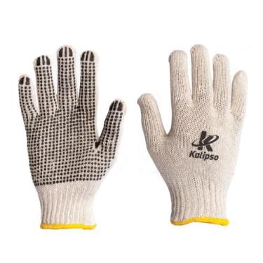 Imagem de Luva de Algodão Tricotada Pigmentada Branca Kalipso 12 Pares, Branca