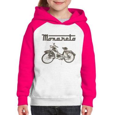 Imagem de Moletom Infantil Ciclomotor Monareta - Foca na Moda, Branco, Rosa, 12