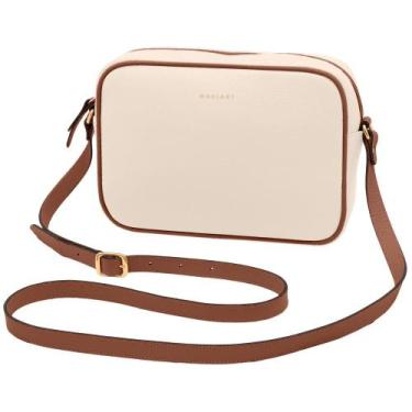 Imagem de Bolsa de Couro Mariart Maxi Jeri, Off white, Camel