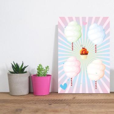 Imagem de Placa Decorativa Infantil Algodão Doce 30x40cm - Quartinhos
