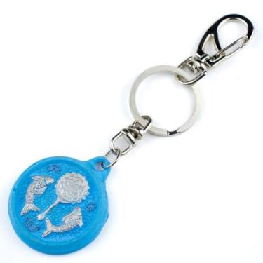 Imagem de Chaveiro de Orixá Iemanjá Peixe Azul Claro 13 cm em Resina - Lua Místi