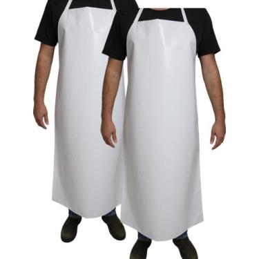 Imagem de Kit 2 Avental Branco Impermeável De Pvc Cozinha E Açougue - PHM