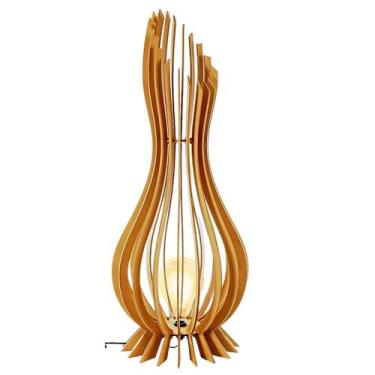 Imagem de Luminária de Chão ANA MARIA MDF - CORALISA, MDF CRU, 60x18cm, Bivolt