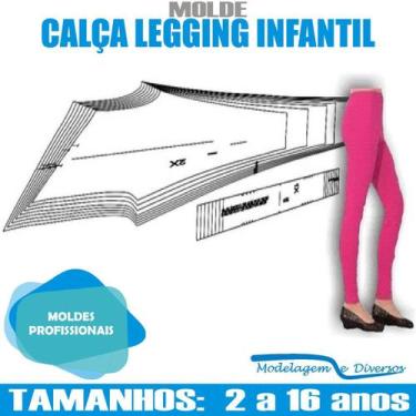 Imagem de Molde Leging Infantil, Modelagem&Diversos, Tamanhos 2 A 16 anos