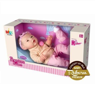 Imagem de Baby Reborn Menina Rosa Brinquedo  - Milk Brinquedos