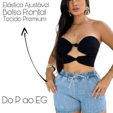 Imagem de Short Feminino Jeans Elastico Blogueira Cintura Alta - Isana Jeans, Cl
