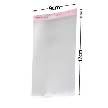 Imagem de Saco Adesivado Plástico Transparente 9x17+3cm 500 Unidades - JC