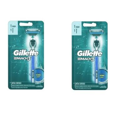 Imagem de Kit 2 Aparelho De Barbear Gillette Mach 3 Aqua - P&G