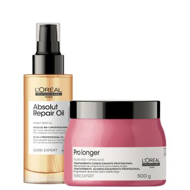 Imagem de Kit L`Oréal Professionnel Serie Expert Absolut Repair Oil Pro Longer Dupla Ação (2 Produtos)