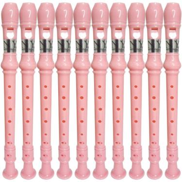 Imagem de Kit 10 Flautas Doce Germânica Rosa Claro FL 20G New York