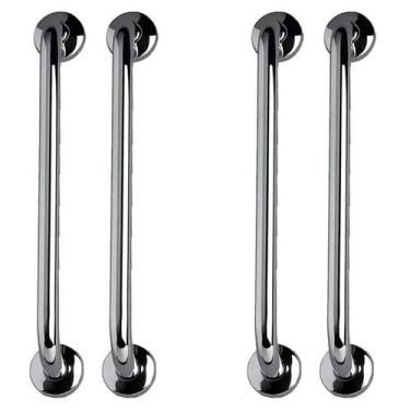 Imagem de Barra de Apoio 40cm Alça Inox Kit 4 Unidades Gestante Cadeirante Idoso