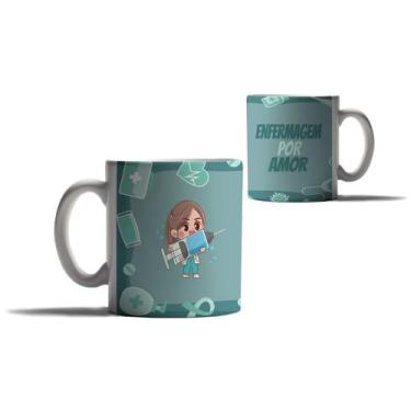 Imagem de Caneca Personalizada Presente Enfermagem Por Amor Saúde - Enjoy Shop, 