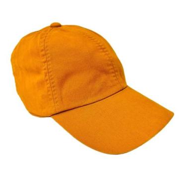 Imagem de Boné Amarelo Sem Estampa Uniforme Sarja Bordar Personalizar Fivela - L