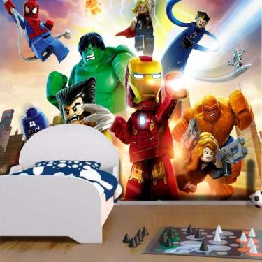 Imagem de Papel De Parede Adesivo Vingadores Lego Quarteto Fantástico 1X1 - Fina