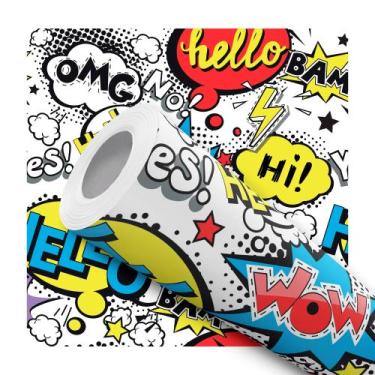 Imagem de Papel de Parede Adesivo Comics Quadrinhos HQ Colorido Teen Juvenil Qua