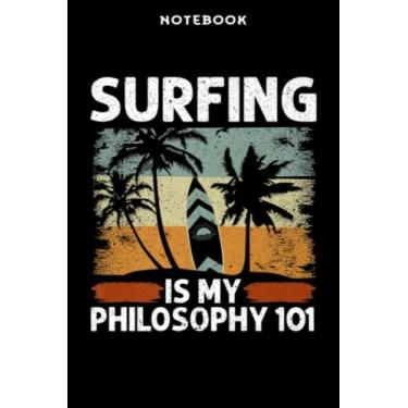 Imagem de Notebook Vintāgē Sūrfing Philōsōphÿ Hūmōr Prēmiūm Qūōtē: 6" x 9", over 100 pages/Lined Journal,Management,Notebook Journal,Daily Organizer