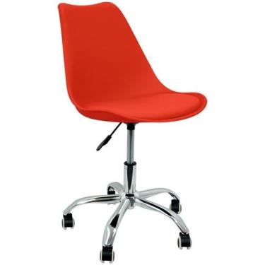 Imagem de Cadeira Leda Office Luisa Saarinen Estofada Base Giratória Cromada - L
