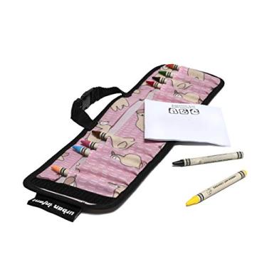 Imagem de Urban Infant Estojo de viagem infantil com giz de cera – vem com conjunto de 10 lápis de cera não tóxicos e livreto de desenho – atividade infantil – fácil fechamento estilo carteira e alças de corte